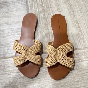 Zara Tan Woven Slippers